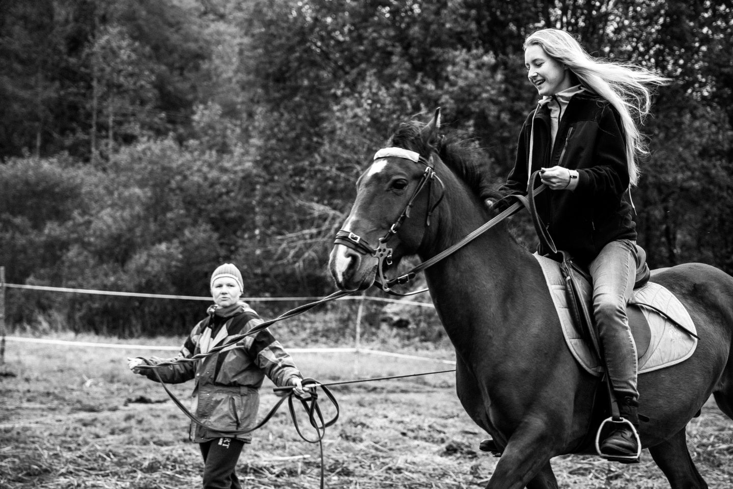 Валя, занятие в Конном клубе